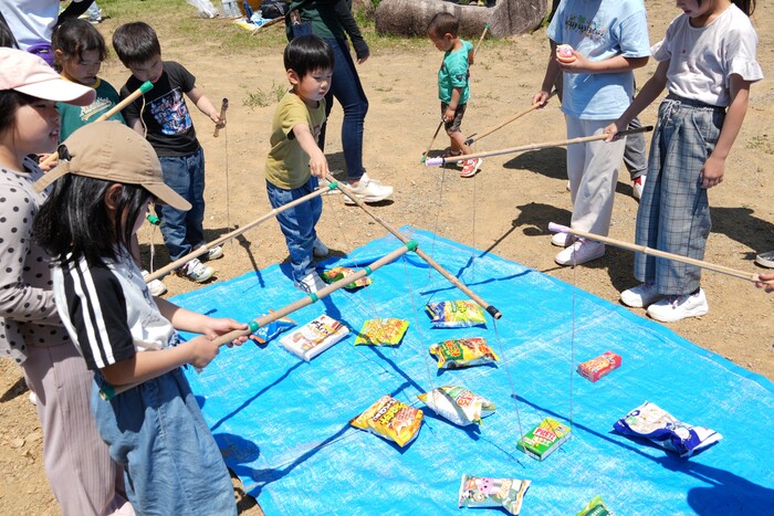 お菓子釣り