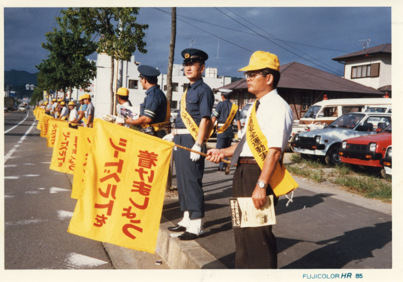 シートベルト着用済指導の写真