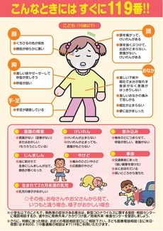 こんなときは、迷わずに１１９番してね！　ことも